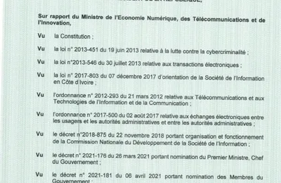 DECRET N° 2021-915 DU 22 DECEMBRE 2021 PORTANT ADOPTION DE LA POLITIQUE DE SECURITE DES SYSTEMES D'INFORMATION DE L'ADMINISTRATION PUBLIQUE